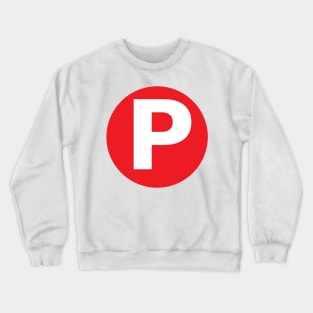 Letter P Big Red Dot Letters & Numbers Crewneck Sweatshirt
